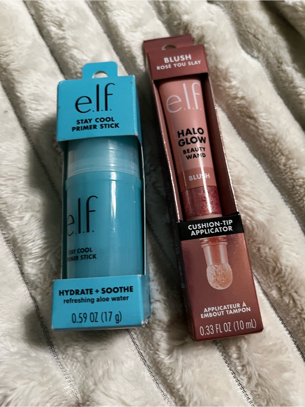 ELF Bundle  Halo Glow Blush Beauty Wand &- Blue Primer Stick